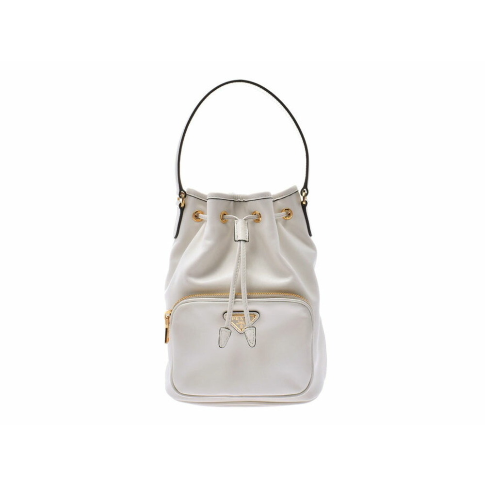 Prada Bucket Bag White Calfskin Strap